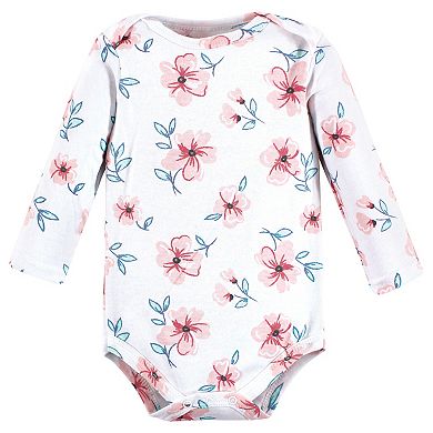 Hudson Baby Infant Girl Cotton Long-Sleeve Bodysuits, Perfect Mommy 3-Pack
