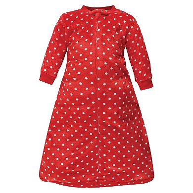 Hudson Baby Infant Girl Plush Long-Sleeve Sleeping Bag, Sack, Wearable Blanket, Holly, 0-9 Months