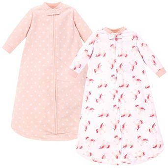 Hudson Baby Infant Girl Long-Sleeve Fleece Sleeping Bag, Pink Unicorn, 0-9 Months