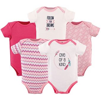 Hudson Baby Infant Girl Cotton Bodysuits 5 pk One Of A Kind