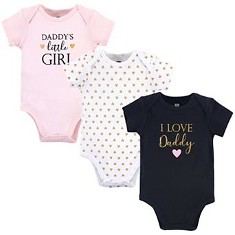 Hudson Baby Infant Girl Cotton Bodysuits 3 pk Girl Daddy