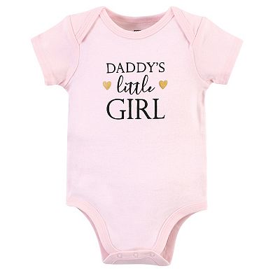 Hudson Baby Infant Girl Cotton Bodysuits 3pk, Girl Daddy