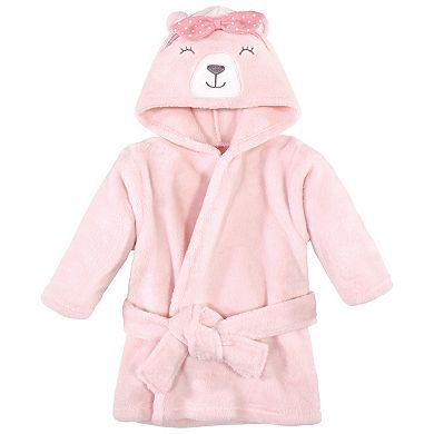 Hudson Baby Infant Girl Plush Bathrobe and Toy Set, Bear Girl, One Size