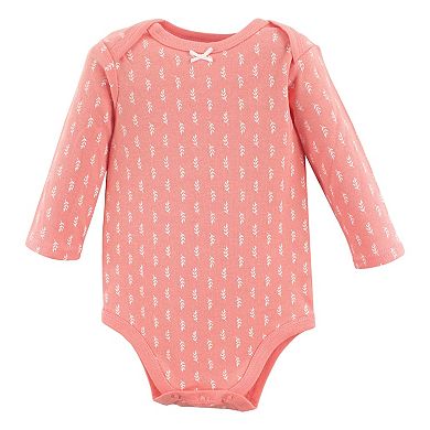 Hudson Baby Infant Girl Cotton Long-Sleeve Bodysuits, Woodland Fox