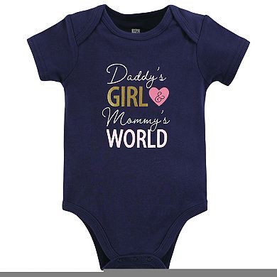 Hudson Baby Infant Girl Cotton Bodysuits, Love At First Sight