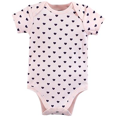 Hudson Baby Infant Girl Cotton Bodysuits, Love At First Sight