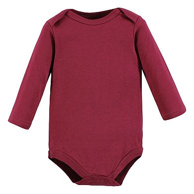 Hudson Baby Infant Girl Cotton Long-Sleeve Bodysuits, Fall Botanical 5-Pack, 3-6 Months