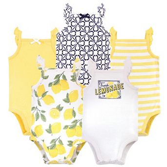 Touched by Nature Baby Girl Organic Cotton Bodysuits 5 pk Lemon Tree