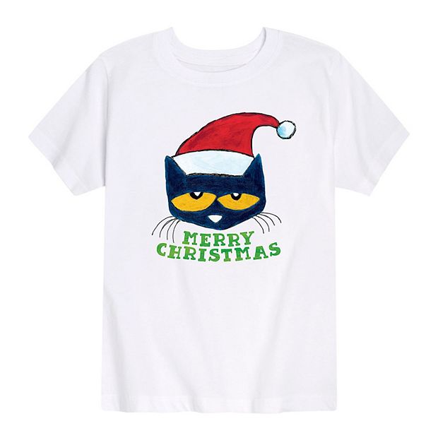 Boys 8 20 Pete The Cat Merry Christmas Tee Boy s Size Medium White