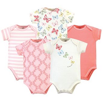 Touched by Nature Baby Girl Organic Cotton Bodysuits 5 pk Butterflies