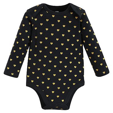 Hudson Baby Infant Girl Cotton Long-Sleeve Bodysuits, Daddys Princess