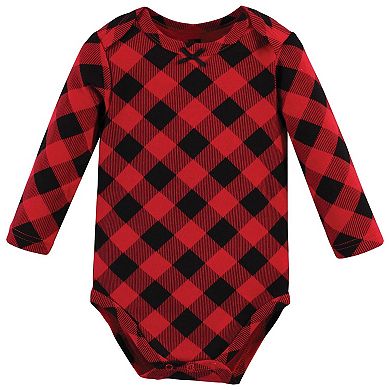 Hudson Baby Infant Girl Cotton Long-Sleeve Bodysuits, Christmas Gift