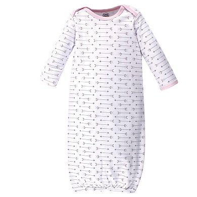 Luvable Friends Infant Girl Cotton Gowns, Girl Feathers, Preemie/Newborn