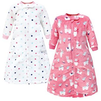 Hudson Baby Infant Girl Plush Long-Sleeve Sleeping Bag, Sack, Blanket, Llama, 0-9 Months