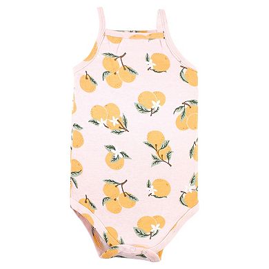 Hudson Baby Infant Girl Cotton Bodysuits, Citrus Orange
