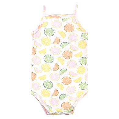 Hudson Baby Infant Girl Cotton Bodysuits, Citrus Orange