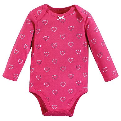Hudson Baby Infant Girl Cotton Long-Sleeve Bodysuits, Mommy Latte, 3-6 Months