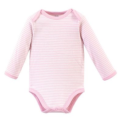 Touched by Nature Baby Girl Organic Cotton Long-Sleeve Bodysuits 5pk, Cherry Blossom