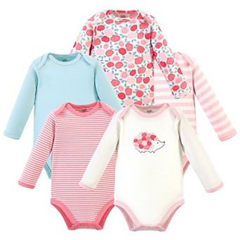Touched by Nature Baby Girl Organic Cotton Long-Sleeve Bodysuits 5 pk Rosebud