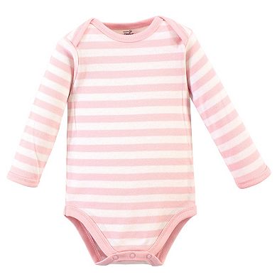 Touched by Nature Baby Girl Organic Cotton Long-Sleeve Bodysuits 5pk, Rosebud