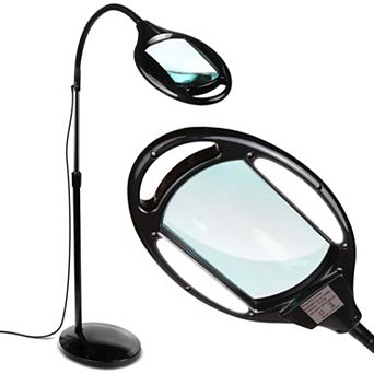 Brightech Lightview Pro Led Gooseneck Standing Magnifier Floor Lamp (2.25x) 5 Diopter