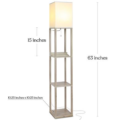 Maxwell LED Shelf Lamp with USB Port and Outlet