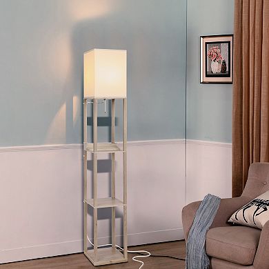 Brightech Maxwell 63" Led Shelf Lamp With Usb Port And Power Outlet