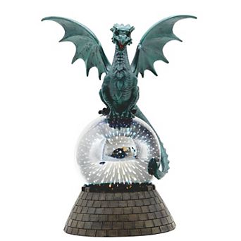 FC Design 9.75"H LED Teal Dragon on Glass Globe Statue Fantasy Decoration Figurine Home Room Decor