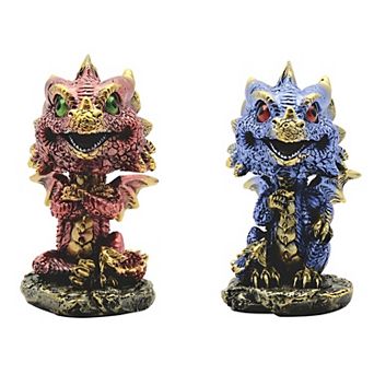 FC Design 2 pc Blue Dragon and Red Dragon 4"H Figurine Set Statue Fantasy Decoration Home Room Decor