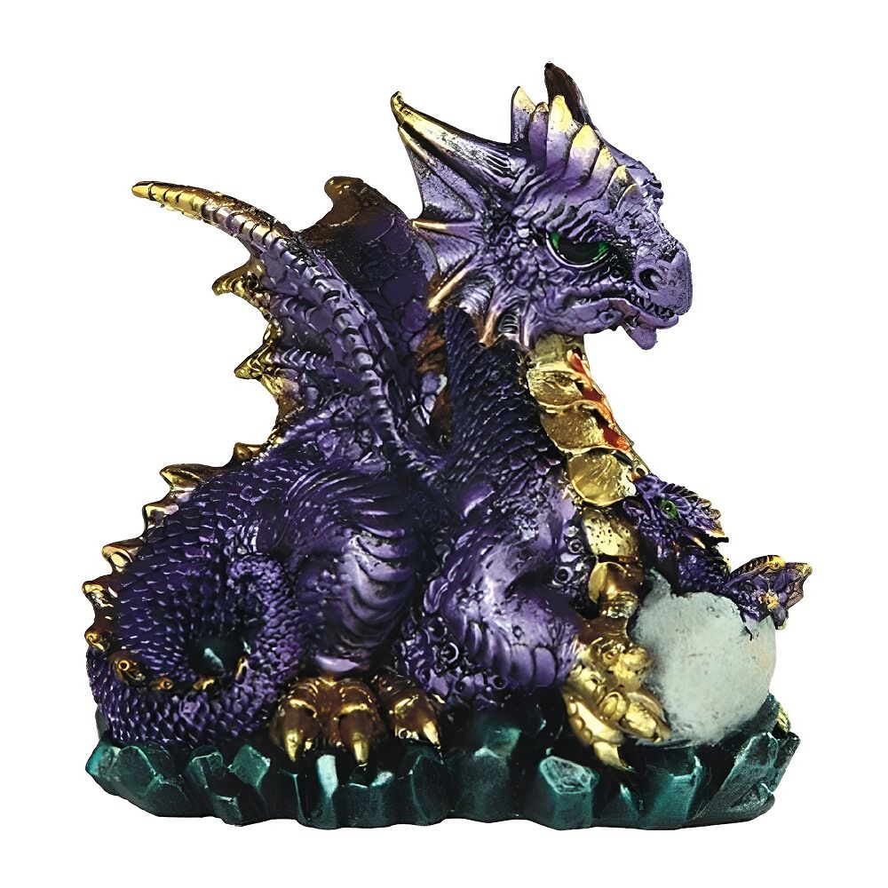 FC Design 4.75"H Purple Dragon Holding Egg Statue Fantasy Decoration ...