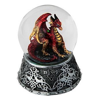FC Design 3.25"H Red Volcano Dragon Snow Globe Statue Fantasy Decoration Figurine Home Room Decor