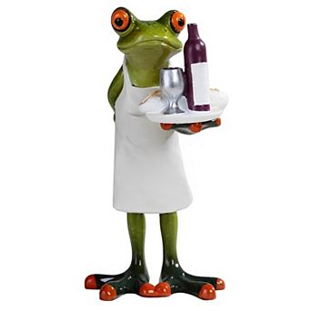 FC Design 6"H Frog Chef Wine Serving Statue Funny Animal Decoration Figurine Home Room Decor