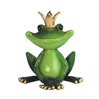 FC Design 4"W King Frog Statue Frog with Crown Funny Animal Decoration Figurine Home Room Decor