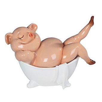 FC Design 6"W Piggy Bathing Figurine Home Room Decor