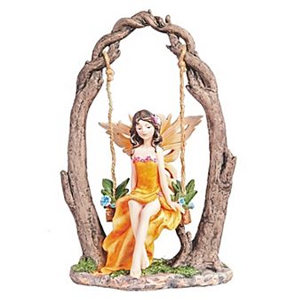 FC Design 10"H Fairy on Swing Statue Fantasy Decoration Figurine Home Room Decor