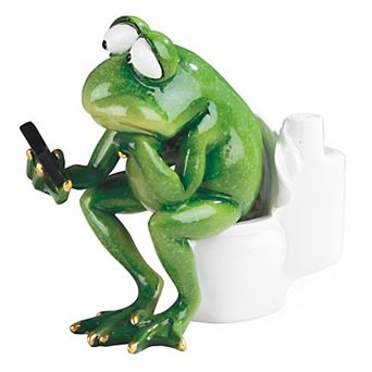 FC Design 5.75"W Frog Sitting on Toilet Statue Funny Animal Decoration Figurine Home Room Decor