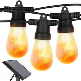 Brightech Solar Led Flame Bulb Halloween Holiday String Lights - 5w, 27 Ft, 2700k