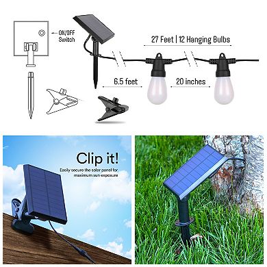 Brightech Solar Led Flame Bulb Halloween Holiday String Lights - 5w, 27 Ft, 2700k
