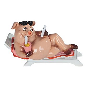 FC Design 7.25"W Piggy Sunbathing Figurine Home Room Decor