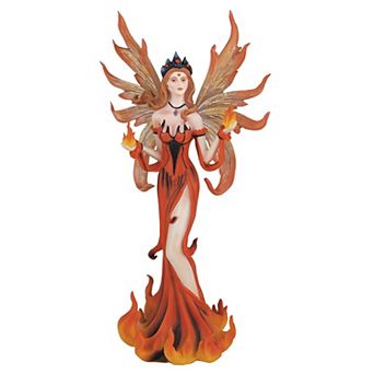 FC Design 11"H Fire Fairy in Red Statue Fantasy Decoration Figurine Home Room Decor