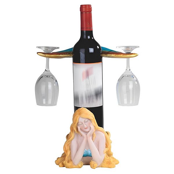 FC Design 11.75"H Fantasy Blue Mermaid Wine Rack Bottle Holder with