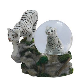 FC Design 4"H White Tiger with Cub Glitter Snow Globe Home Room Decor