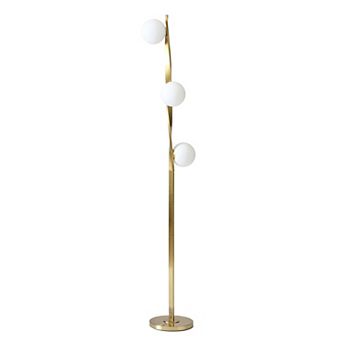 Brightech Nola 60" Contemporary Twisting Led Floor Lamp With Globe Shades
