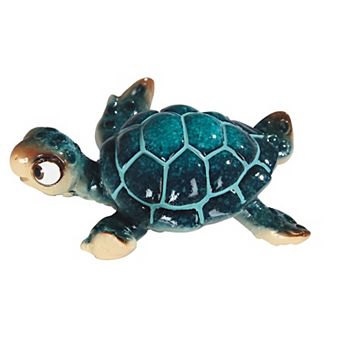 FC Design 4"W Miniature Cute Blue Sea Turtle Statue Marine Life Decoration Figurine Home Room Decor