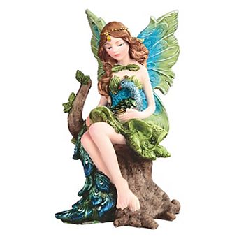 FC Design 6"H Fairy Holding Peacock on her Lap Statue Fantasy Decoration Figurine Home Room Decor