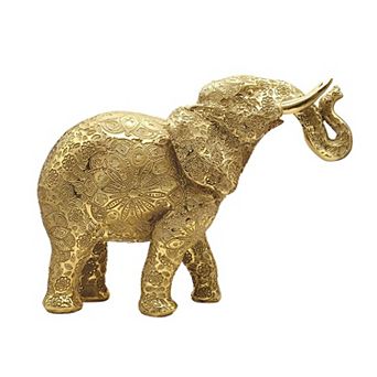 FC Design 5.25"W Gold Thai Elephant Statue Feng Shui Decoration Religious Figurine Home Room Decor