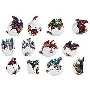 FC Design 12 pc Colorful Dragon Baby in Egg 5"H Figurine Set Home Room Decor