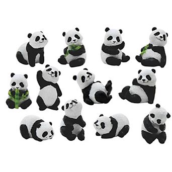 FC Design 12 pc Cute Panda 2.25"H Mini Panda Figurine Set Home Room Decor