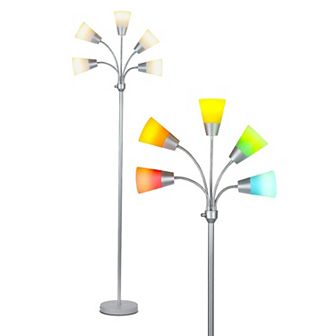 Brightech Medusa Modern 78" Led 5-light Floor Lamp With Interchangeable Shades