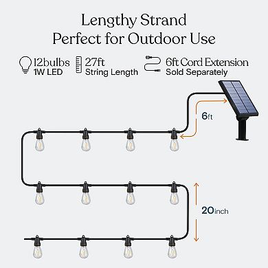 Brightech Ambience Pro 27 Ft. Outdoor Solar Led String Lights With Remote